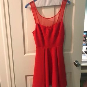 BCBG red fit and flare dress